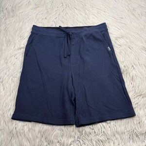 Eddie Bauer Men's M Navy Waffle Knit Lounge Shorts Comfort Pockets